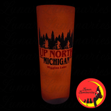 UP NORTH - MICHIGAN - Glow-in-the-dark (Red) Tumbler - Strange Kids on Bikes