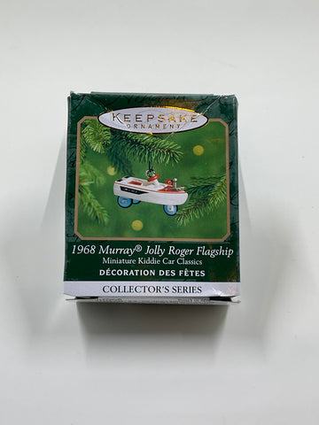 1968 Murray Jolly Roger Flagship Miniature Kiddie Car Classics, Hallmark Keepsake Ornament Collector’s Series dated 2000