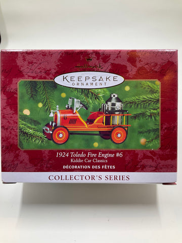 1924 Toledo Fire Engine #6, Kiddie Car Classics, Hallmark Keepsake Ornament Collector’s Series dated 2000